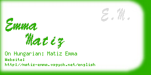 emma matiz business card